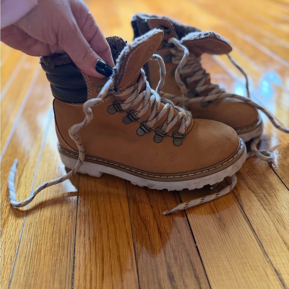 Zara Kids Brown Lace-Up Boots